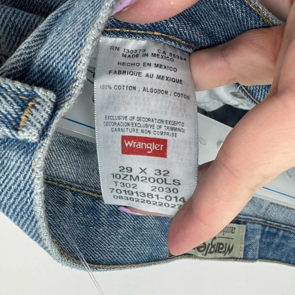 Wrangler Authentic Denim Jeans Mens 29x32 Blue Straight Leg 100% Cotton Western